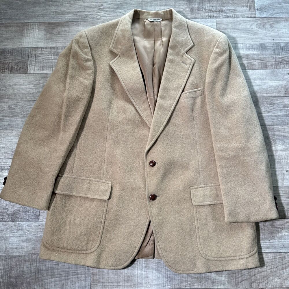 PBM Blazer Sport Coat Men's 100% Camel Hair 46L Beige